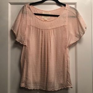 Maeve Pink Top with flowy sleeve